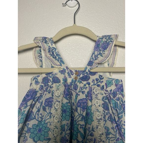 NEW Happily Grey Purple And Blue Floral Sleeveless Metallic Dress Size 12 Mos - Picture 7 of 7